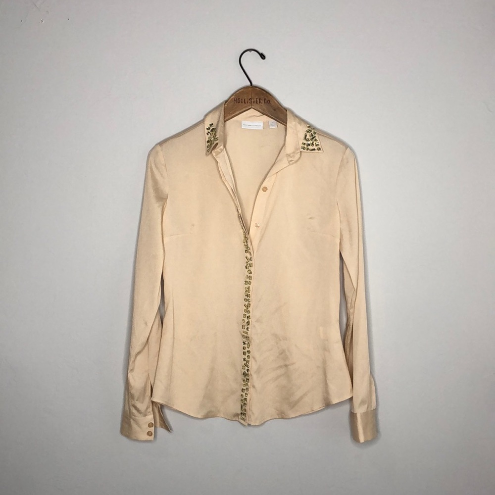 Silky Rhinestone Button Up